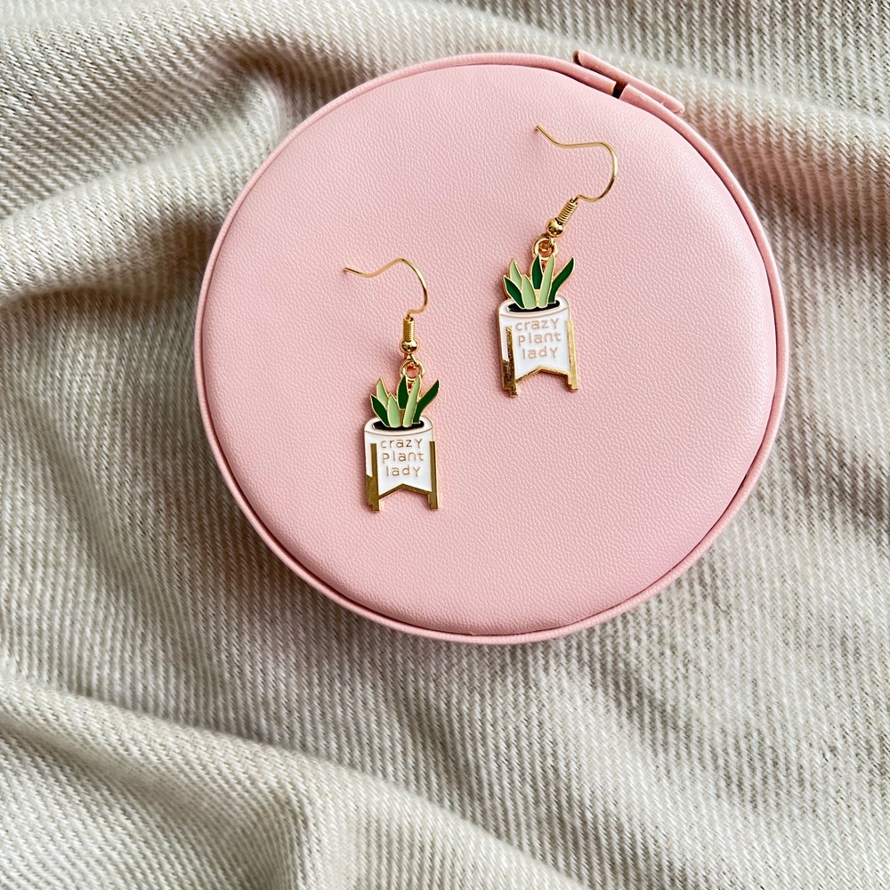 NWT crazy plant lady earrings